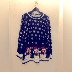 Vintage ugly Christmas sweater Size 1X Nutcracker brand snowman design Adorable